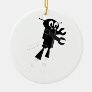 Black Flies Robot Julgransprydnad Keramik