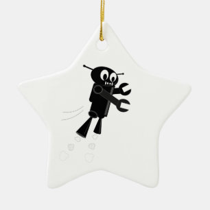 Black Flies Robot Julgransprydnad Keramik