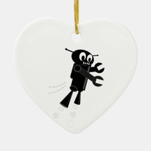 Black Flies Robot Julgransprydnad Keramik