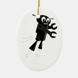 Black Flies Robot Julgransprydnad Keramik