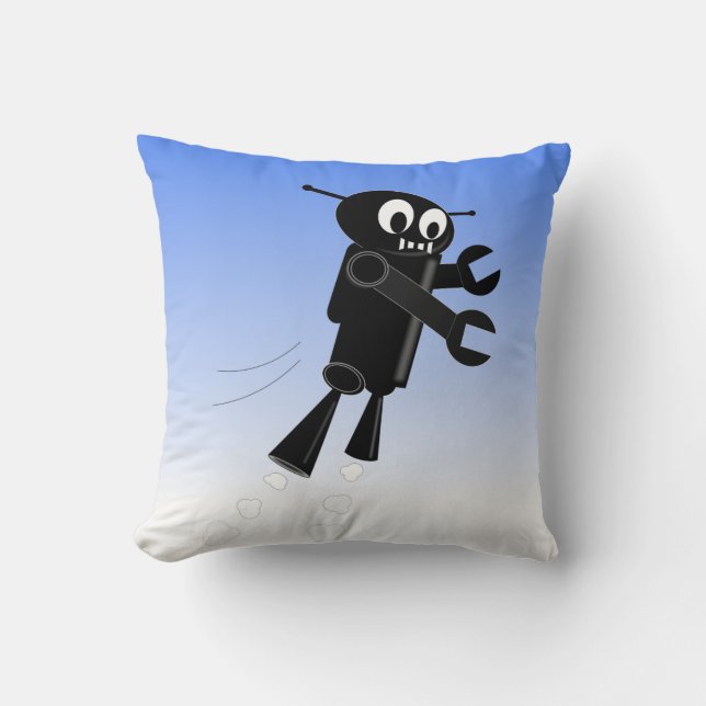 Black Flies Robot Kudde (Framsida)