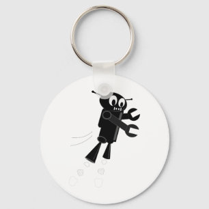 Black Flies Robot Nyckelring