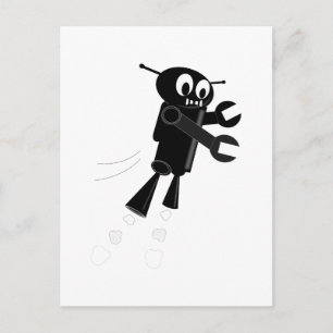 Black Flies Robot Vykort