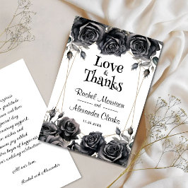 Black Floral Gothic Wedic Tack Cards Kort