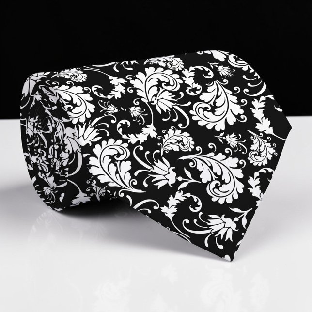 Black Floral Pattern Custom Necktie Slips (Skapare uppladdad)