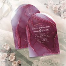 Bläck Flow Bröllop Burgundy Arch ID762