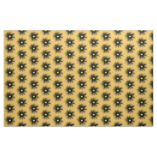 Black Flower Abstrakt Fabric Tyg