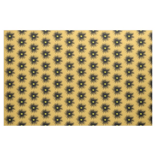 Black Flower Abstrakt Fabric Tyg (Yard)