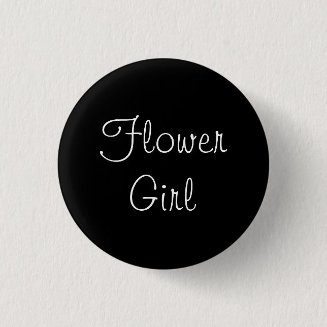 Black Flower Girl Pin Knapp (Framsida)