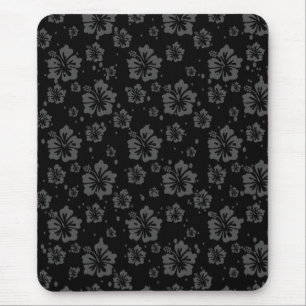 Black Flower Illustration på svart bakgrund Musmatta