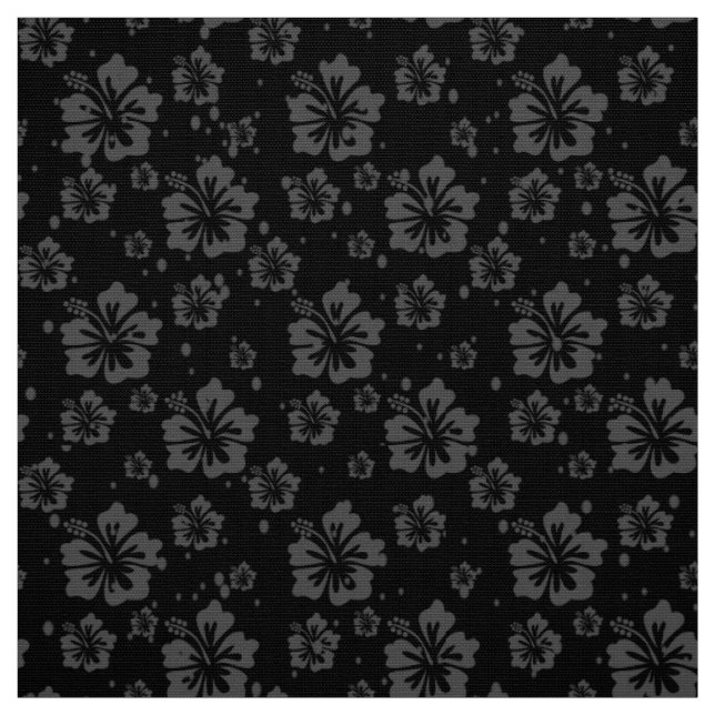 Black Flower Illustration på svart bakgrund Tyg (Provkarta)