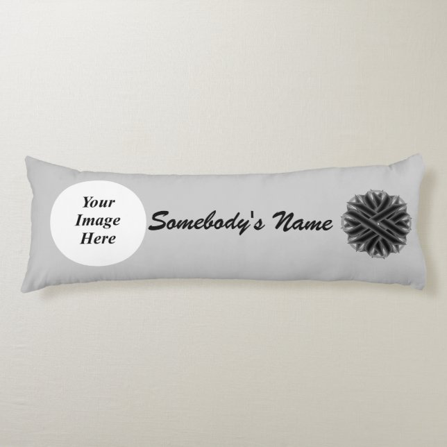 Black Flower Ribbon Template av Kenneth Yoncich Kroppskudde (Framsidan)