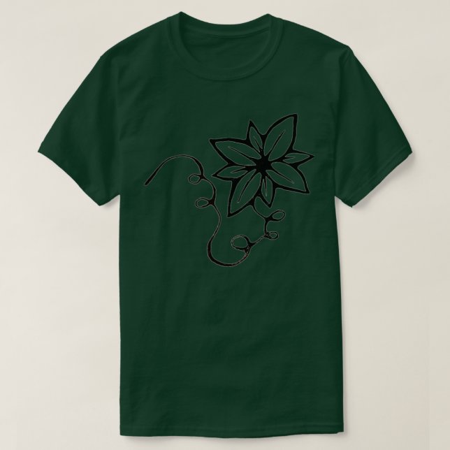 Bläck Flower T Shirt (Design framsida)