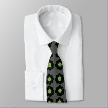 Black Flowers Hippie ArtNeck Tie