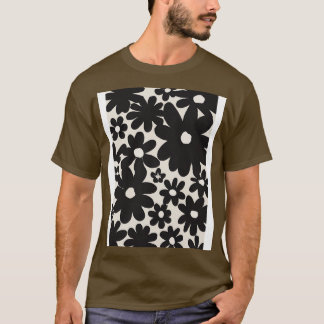Black Flowers Mönster 1 T Shirt