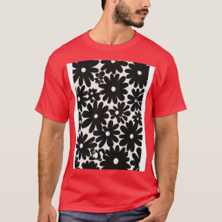 Black Flowers Mönster 2 T Shirt
