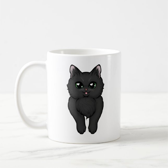 Black Fluffy Kattunge Booty Kaffemugg (Vänster)