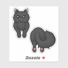 Black Fluffy Kattunge Booty