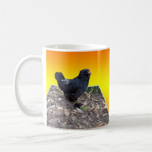 Black Fluffy Tupp Dimensional Art. Kaffemugg