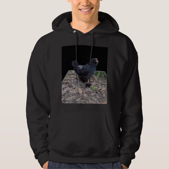 Black Fluffy Tupp Dimensional Art. Sweatshirt Med Luva (Framsida)