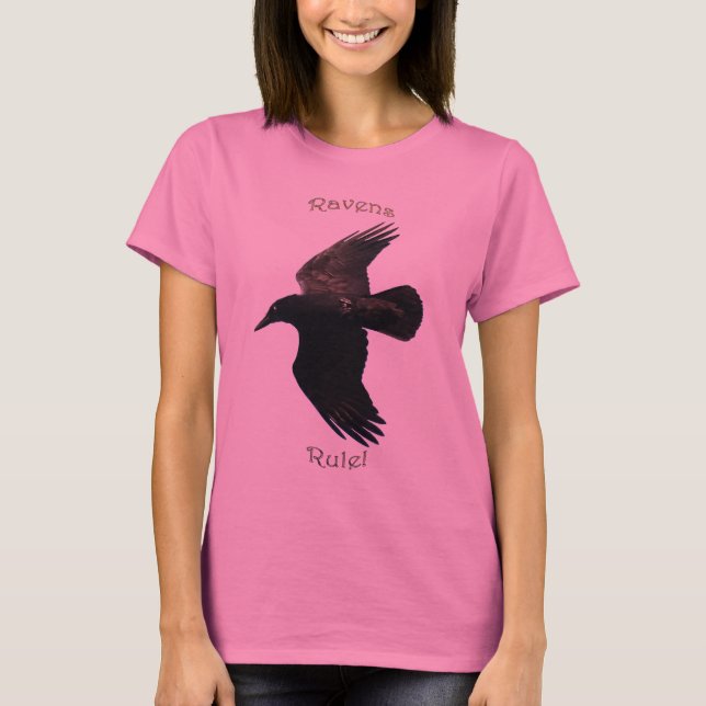 BLACK FLYING RAVEN Shirt Tee Shirt (Framsida)
