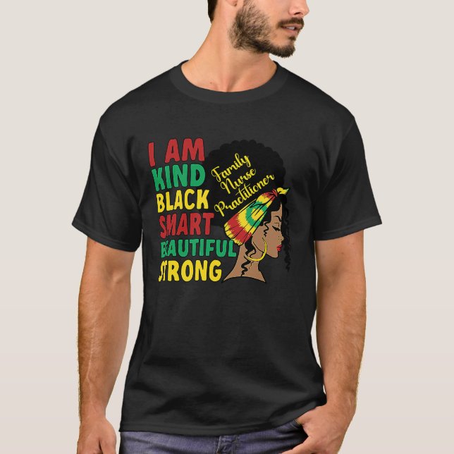 Black FNP African American Family Nurse Practition T Shirt (Framsida)