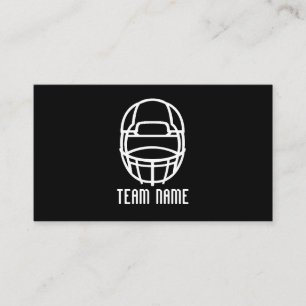 Black Football Helmet, fotbollsspelare, fotbollsca Visitkort