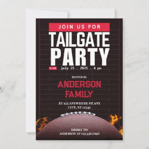 Black Football Tailgate Party Inbjudningar