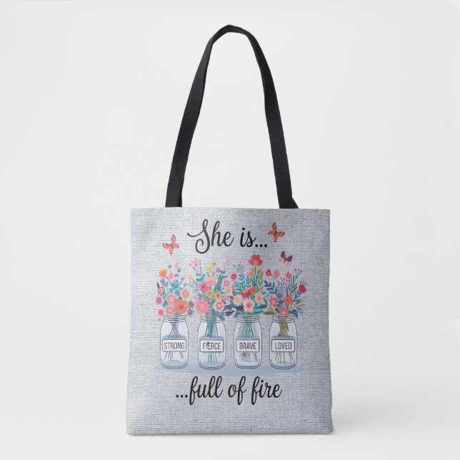 Bläck för inspirationsluckor/Blommigt Tygkasse (Framsida)