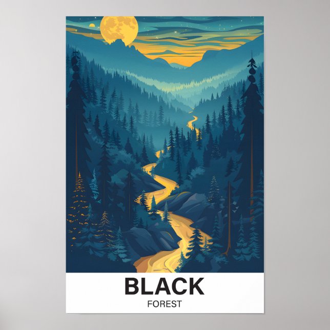 Black Forest Baden-Württemberg Tyskland Travel Poster (Framsidan)