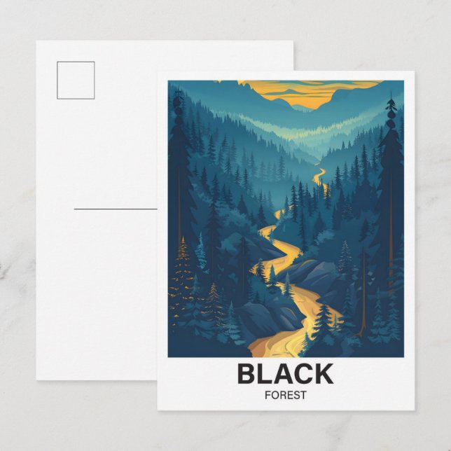 Black Forest Baden-Württemberg Tyskland Travel Vykort (Fram/baksida)