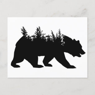 Black Forest Bear Silhouette Vykort