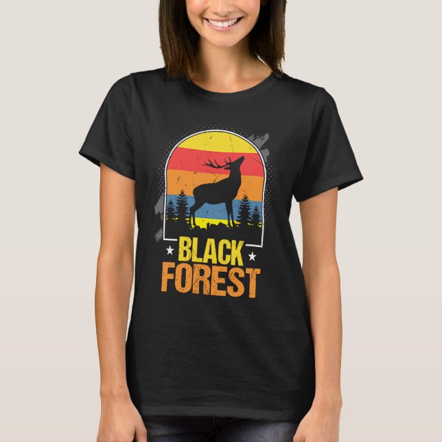 Black Forest Deer Antlers Black Forest Homeland So T Shirt (Framsida)