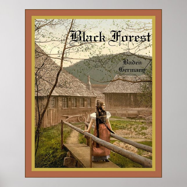 Black Forest ~ Tyskland ~ Vintage resor Poster (Framsidan)