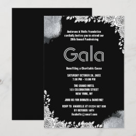 Black Formal Corporate Gala Boll Party Fundraiser Inbjudningar
