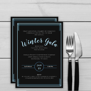 Black Formal Simple Corporate Winter Gala Inbjudningar