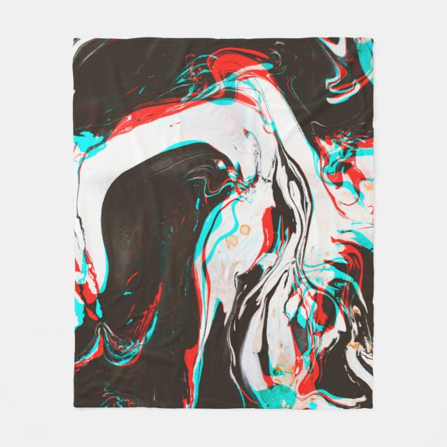 Bläck: Förstört Glitch Struktur. Fleecefilt (Framsidan)