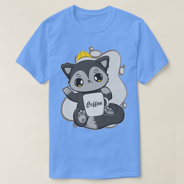 Black Fox For Coffee Lover And Construction Worker T Shirt (Design framsida)
