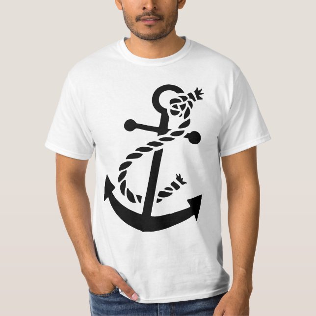 Black Frakts Anchor Nautical Thmet Tee (Framsida)
