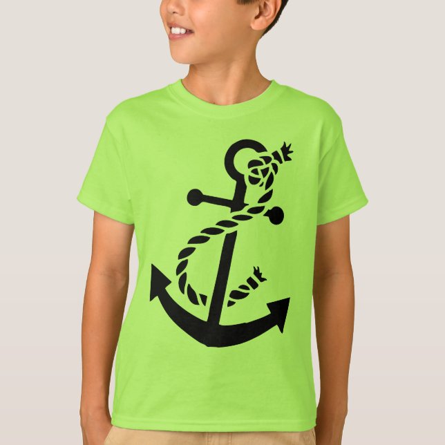 Black Frakts Anchor Nautical Thmet Tee (Framsida)