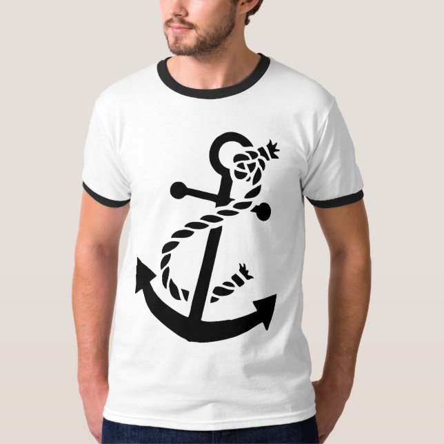 Black Frakts Anchor Nautical Thmet Tröja (Framsida)