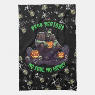 🖤 Black Frankenstein Doormat 💀 🚪 Kökshandduk