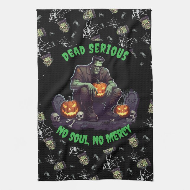 🖤 Black Frankenstein Doormat 💀 🚪 Kökshandduk (Vertikal)
