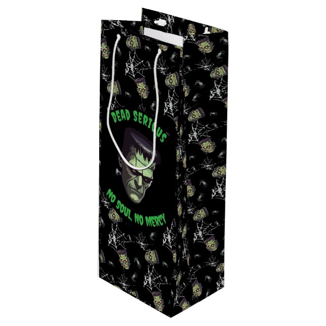 🖤 Black Frankenstein Halloween Gift Bag 💀 🎃 (Framsidan Vinklad)