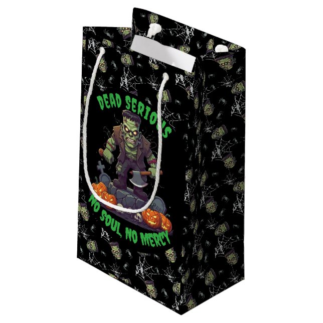 🖤 Black Frankenstein Halloween Gift Bag (Baksidan Vinklad)