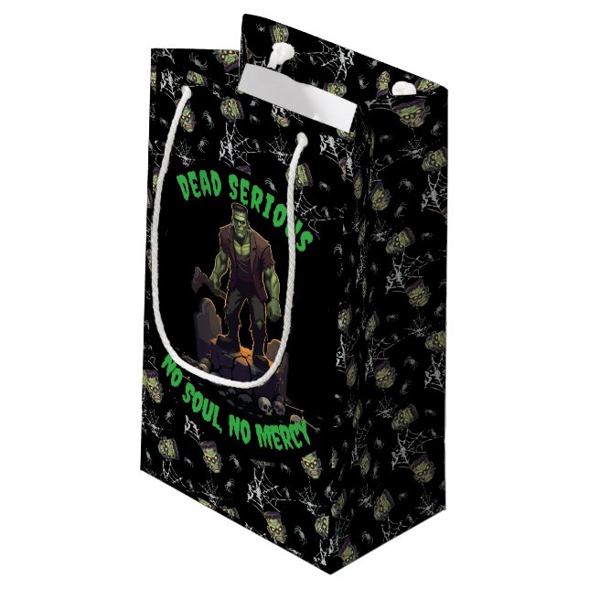 🖤 Black Frankenstein Halloween Gift Bag (Baksidan Vinklad)