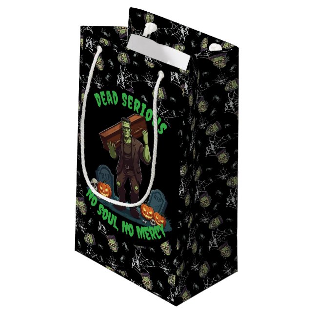 🖤 Black Frankenstein Halloween Gift Bag (Baksidan Vinklad)