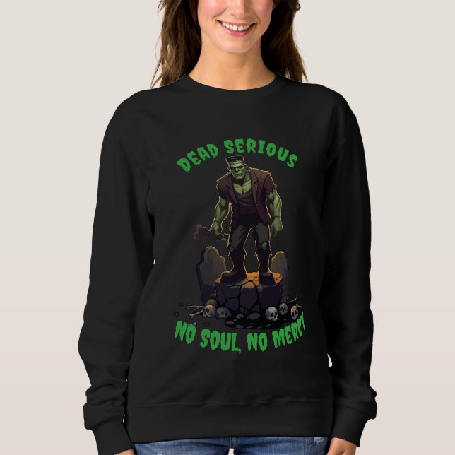 🖤 Black Frankenstein Halloween Sweatshirt 💀 🎃 U T Shirt (Framsida)