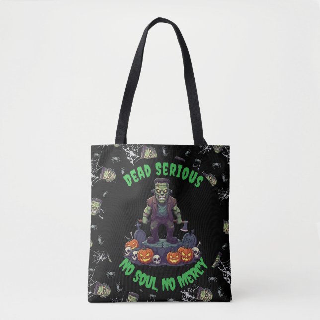 🖤 Black Frankenstein Halloween Tote bag Tygkasse (Framsida)