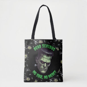 🖤 Black Frankenstein Halloween Tote bag Tygkasse